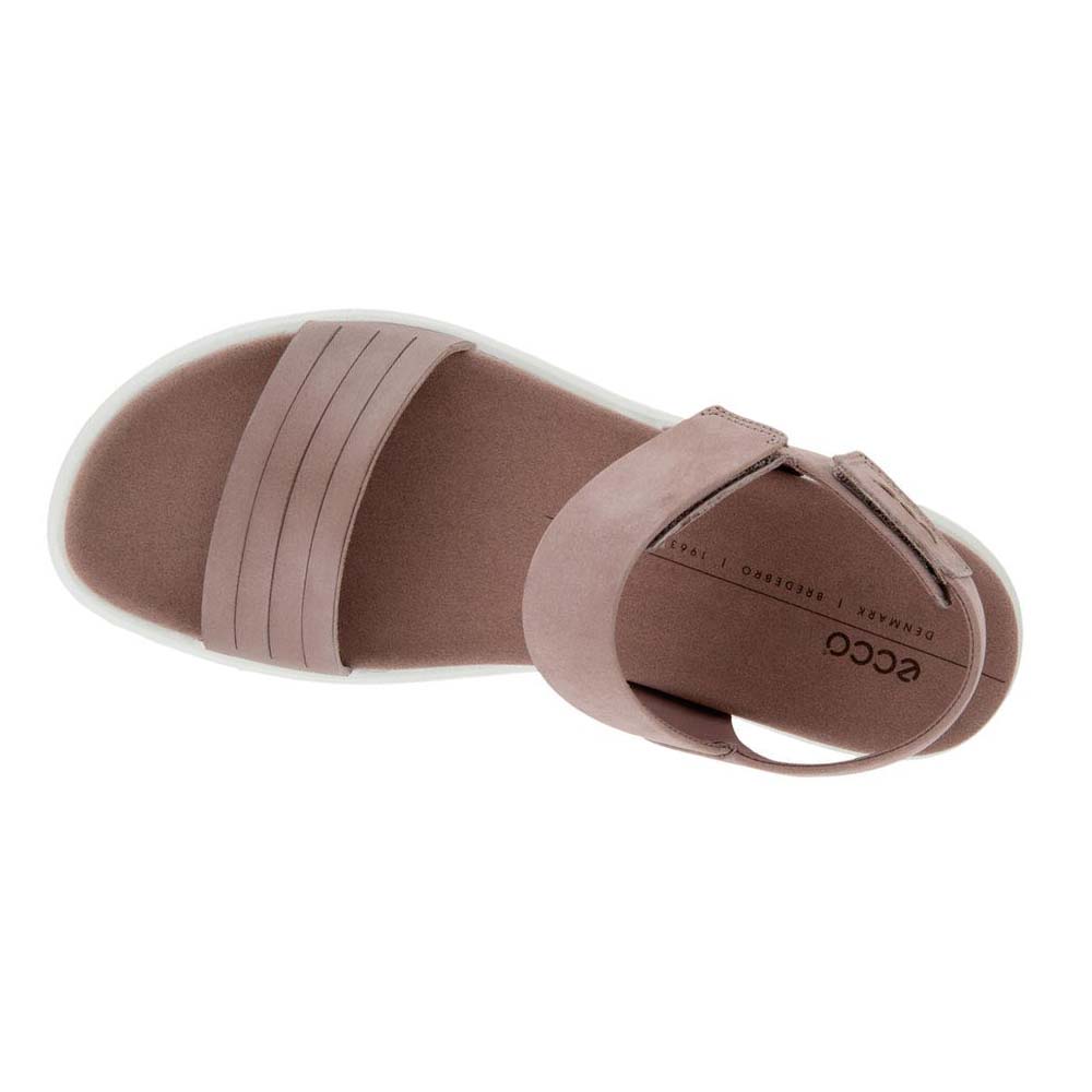 Women's Ecco Flowt Flat Sandals Pink | USA 180GSO